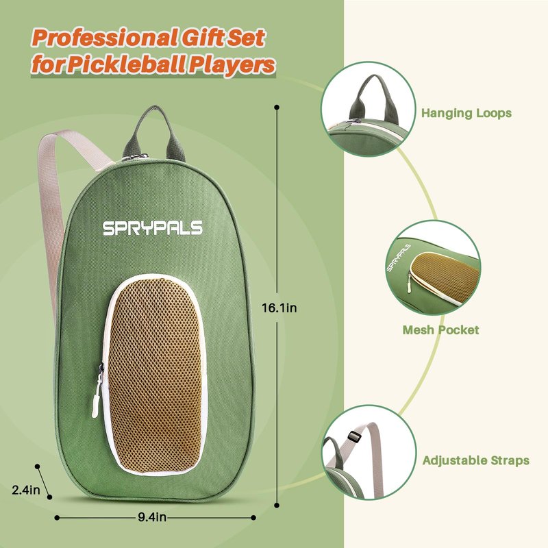 Sprypals Pickleball Paddles Set of 4,USAPA Approved Pickleball Paddle Cute Pickleball Set with 4 Pickleball Paddles, 4 Indoor & Outdoor Balls and 1 Carry Bag, Pickle Ball Set for Men Women Beginners