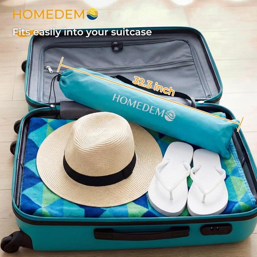 HOMEDEMO 7FT Portable Beach Umbrella - Lightweight Sun Protection for Outdoor Events