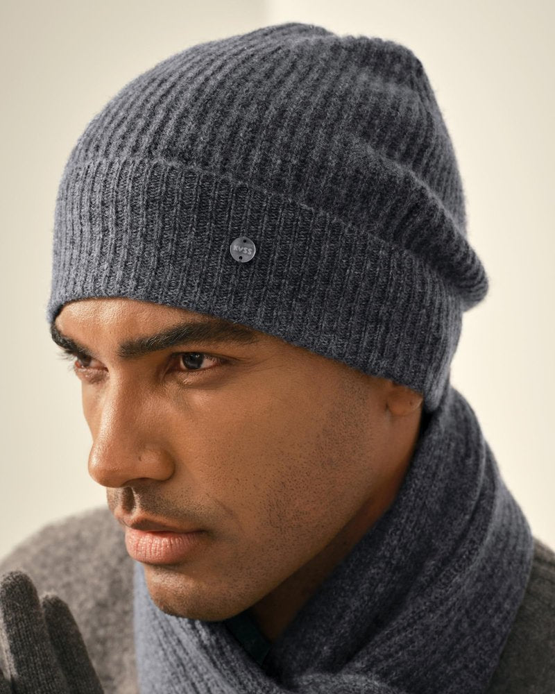 KVSS 100% Pure Cashmere Beanie for Women & Men Cuff Knit Winter Hat | Luxury from Inner Mongolia