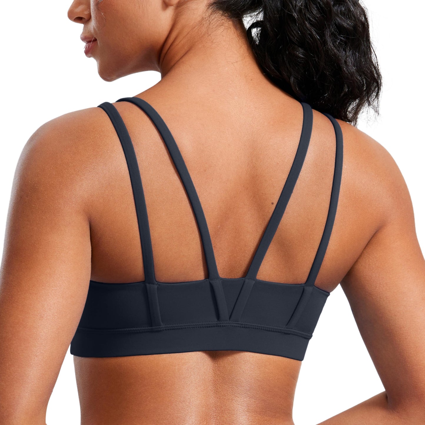 CRZ YOGA Softness Mold Butterluxe V Neck Sports Bras True Navy Medium