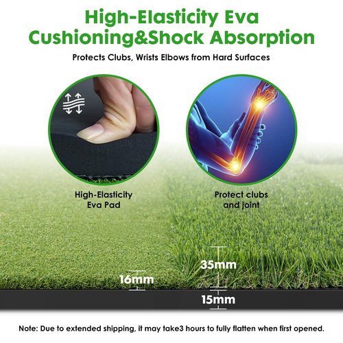 RELILAC Dual-Turf Golf Mat with Ball Tray,5x4Ft 31mm Thickened Golf Hitting Mats for Indoor/Outdoor Practice,Turf Driving Range Mats for Golf Simulators and Chipping Swing Driving Training
