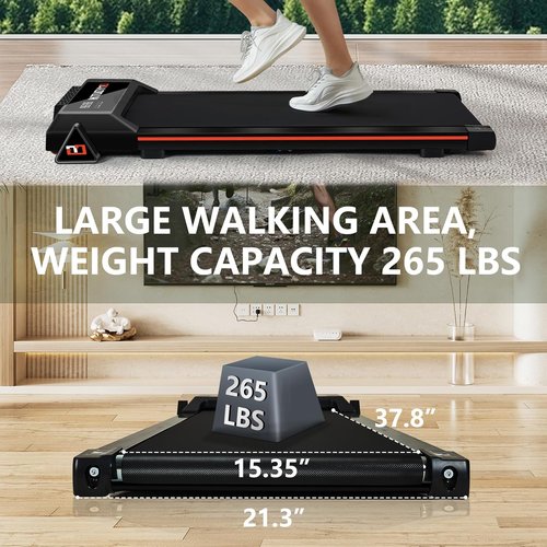 GOYOUTH Electric Treadmill - 2 in 1 Under Desk Motorized Walking & Jogging Machine with Remote Control & LED Display