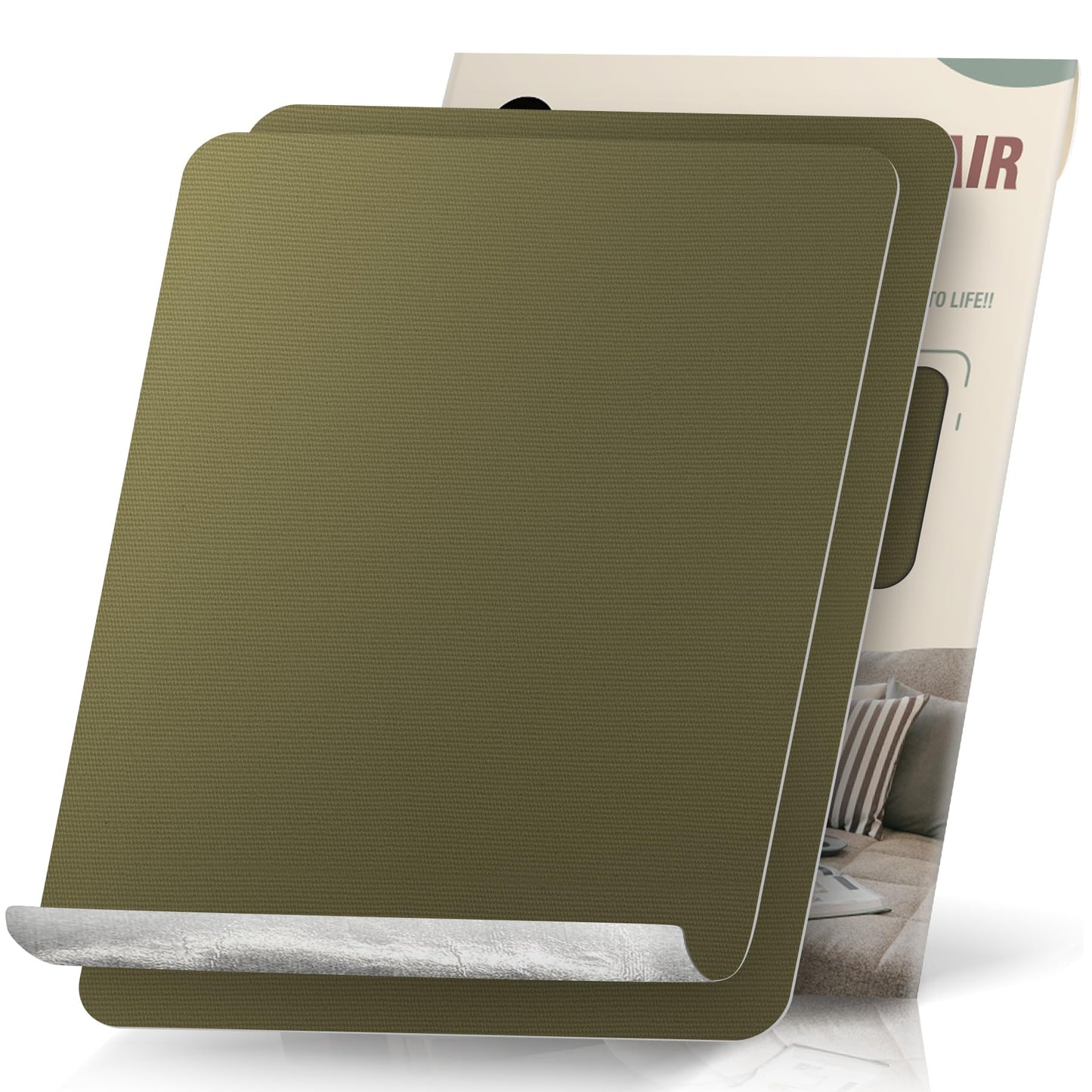 OAZ 2 Pieces 9 x 11 inch Canvas Repair Patches Canvas Fabric Patch Self-Adhesive Fabric Repair Tape Waterproof Outdoor Gear Patch Kit for Boat Cover Awning Sofa Chair Couch Tent Bag (Green)