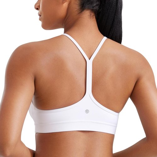 CRZ YOGA Y Back Sports Bra - Padded Racerback for Low Impact Yoga & Workout | Butterluxe Fabric