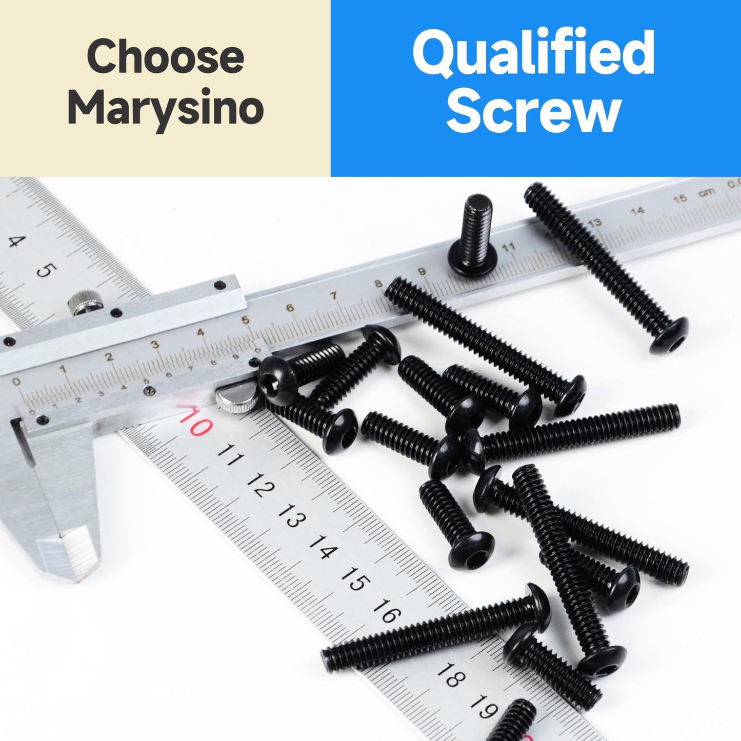 159 Pieces M6 Screw, Button Head Socket Cap Metric Screws Assortment Kit, Grade 10.9 Carbon Steel M6 Bolts and Washers/Nuts/Hex Wrenches, Black Oxided by Marysino