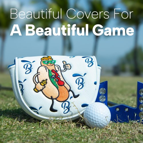 Golf Putter Cover OZ1 Premium Embroidery Hot Dog Mallet Putter Headcover Leather Golf Club Covers with Magnetic Closure fit OZ1,MEZZ1,MEZZ1 MAX