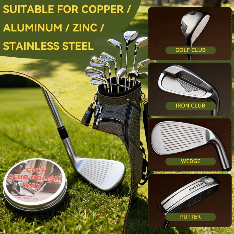 Golf Club Polishing Kit - Professional Golf Club Cleaner and Scratch Remover - Advanced Rust Remover for Irons&Putters - Restores Mirror Finish - All-in-One Golf Accessories Maintenance Gift Set