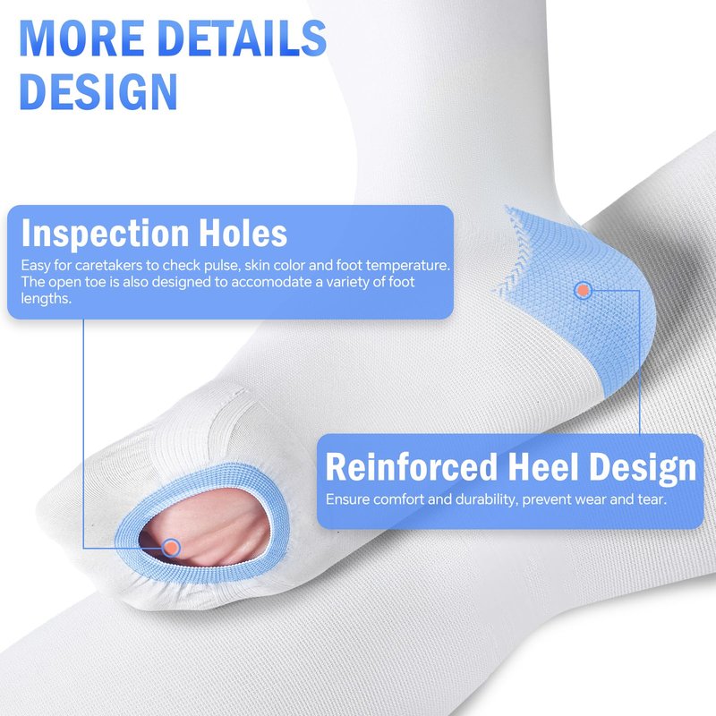 BOCOSO Anti Embolism Compression Stockings 15-20 mmHg Graduated Medical Support Stocking 1 Pair, Thigh High Ted Hose with Silicone Band Women & Men for Swollen, Flight, Recovery, Training.