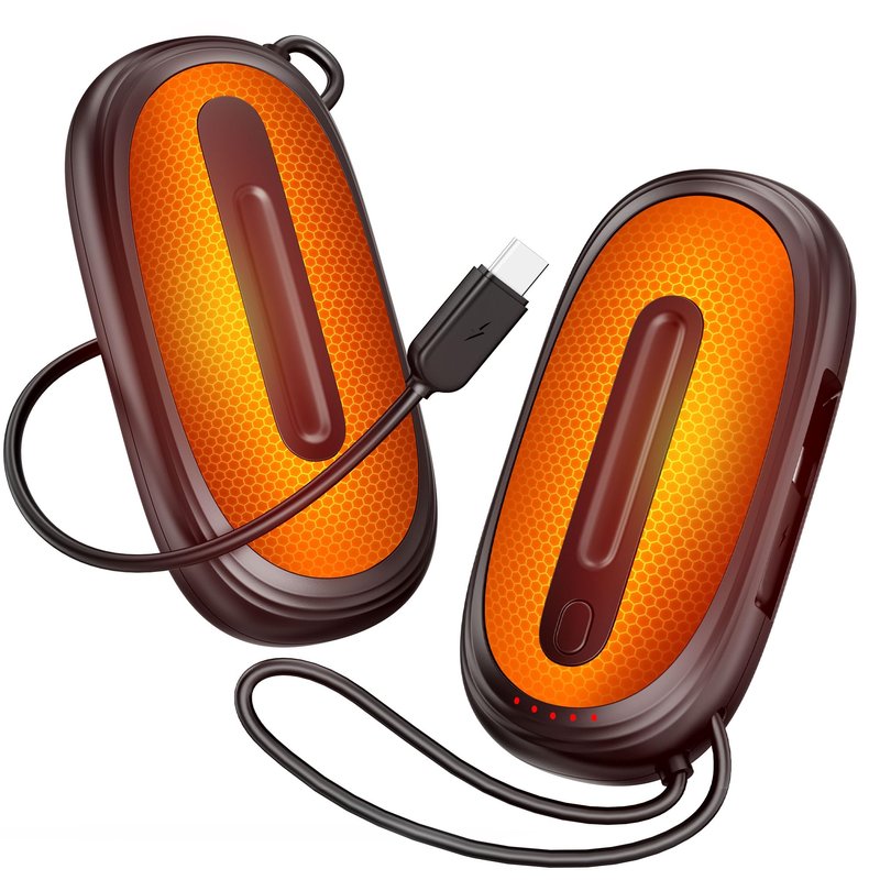 Hand Warmers Rechargeable 2 Pack, AI Smart 1s Fast Heated to Level 5, 24 Hour Dual-Sided Safety Long Heat, 14000mAh Battery, Electric Hand Warmers with Type-C Cable, Hunting Ski Camping Gifts