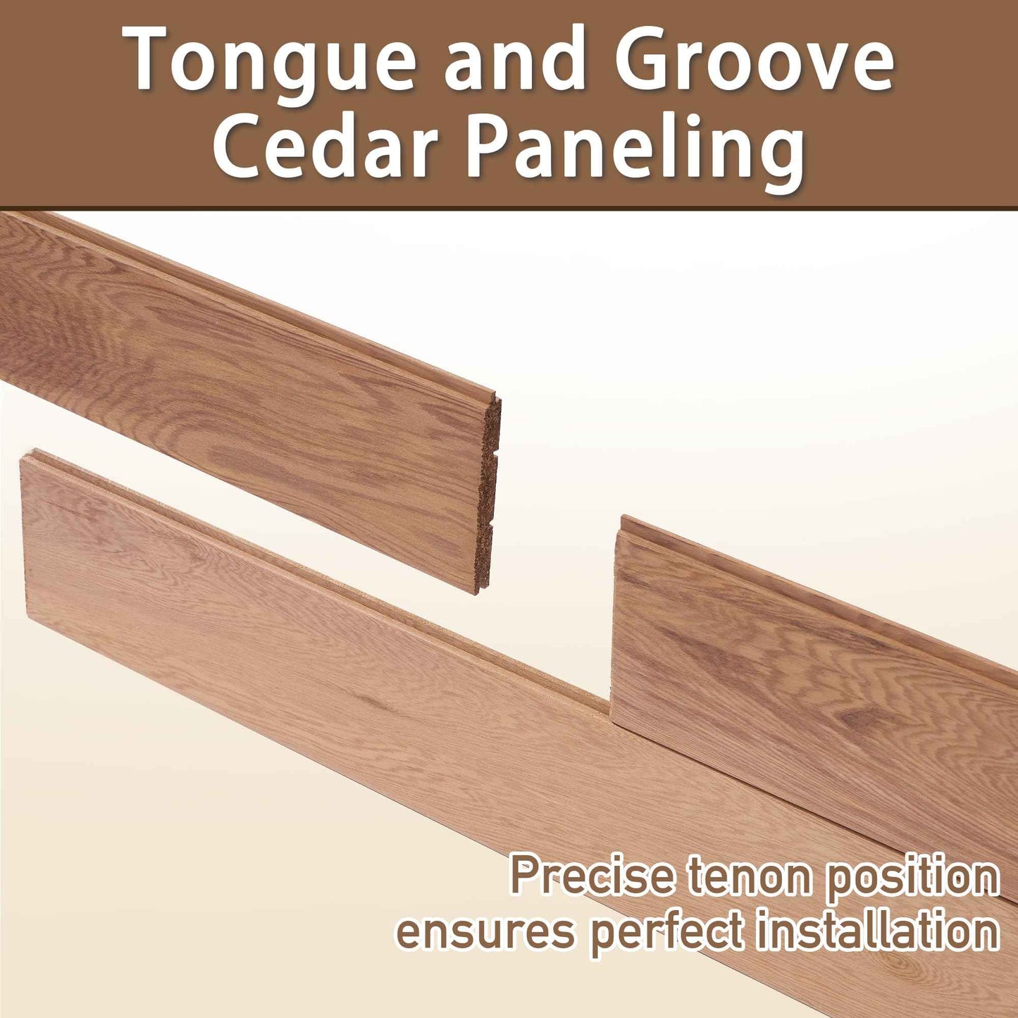 Cedar Tongue and Groove Wall Panels 3 ft Long – Natural Cedar Wood Panels for Walls, Saunas, and DIY Projects (Covers 9.7 sq ft) – Decorative Wood Wall Panels for Interior & Exterior Use