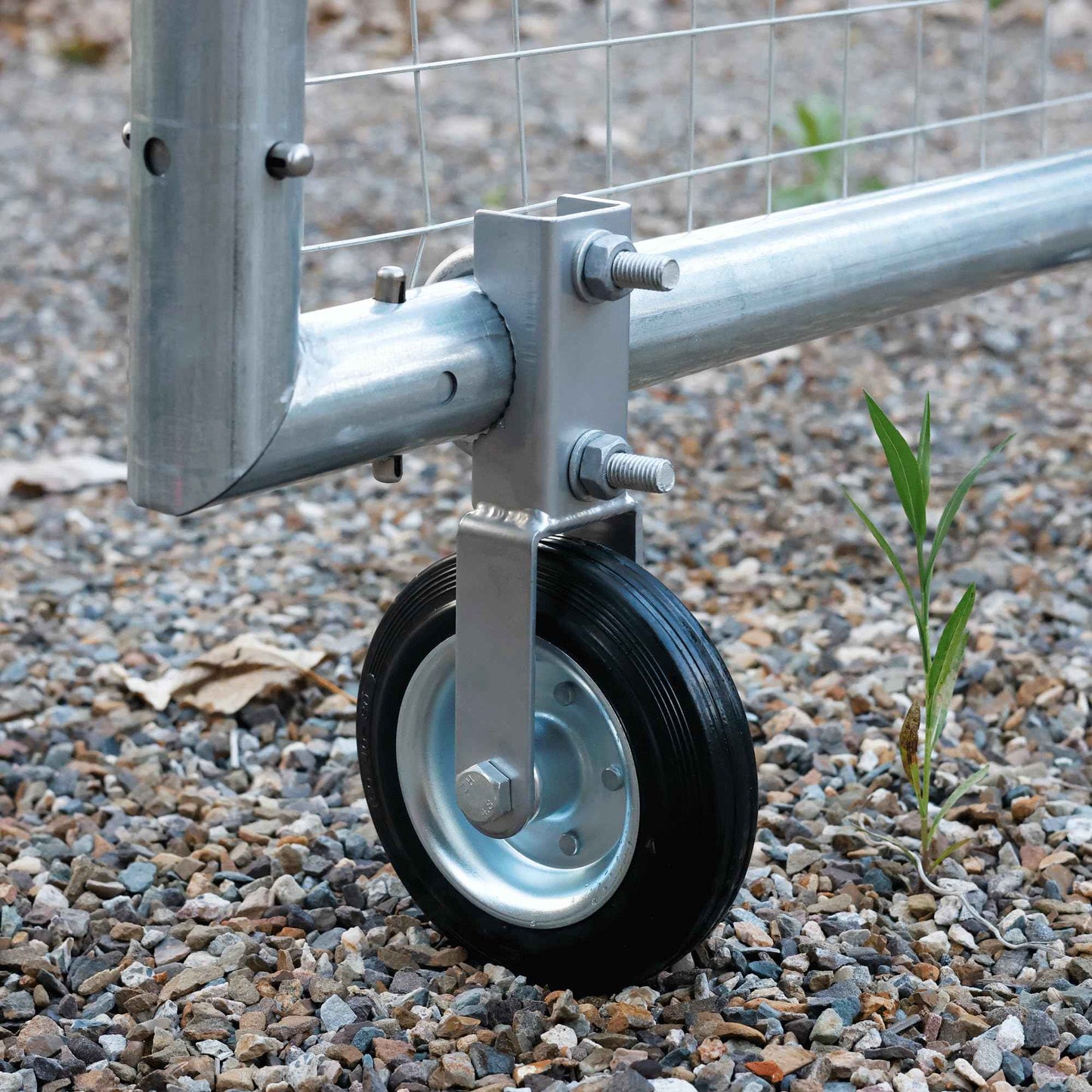 Gate Wheel Supporting Metal Swing Gate with 1-5/8" Thru 2" Gate Frames, 6" Gate Helper Wheels for Metal Tube Fence Gate, Heavy Duty Fence Wheel for Chain Link, Prevent Gate Dragging & Sagging- Black