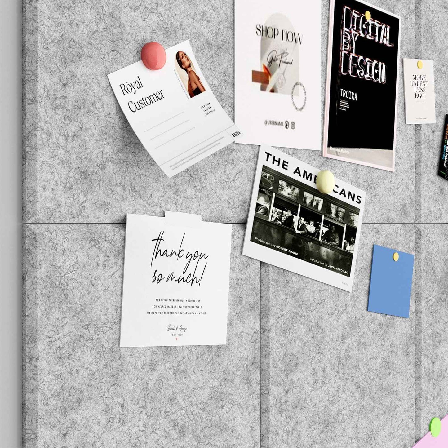 Baysola Large Cork Boards for Walls – 48 x 36 Self Adhesive Felt Wall Tiles, Ideal for Office Wall Organizing Bulletin Board, Easy to Install Cork Boards Felt Board