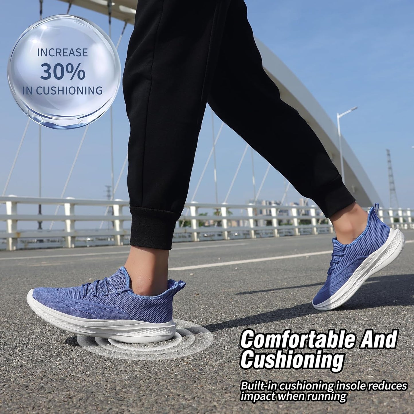 VAMJAM Men's Running Shoes - Lightweight Slip-On Sneakers | Breathable Mesh for Gym Workouts