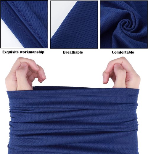 Geyoga UV Protection Cooling Neck Gaiter - 6 Pieces Breathable Face Mask Scarf for Summer