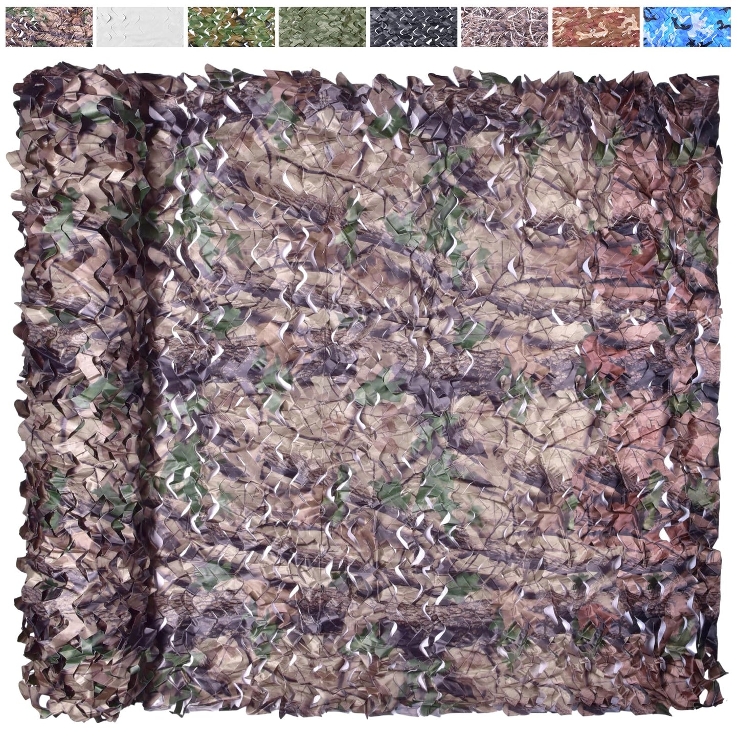 Yeacool Camouflage Netting Bulk Roll Burlap Camo Tarp Sunshade Net for Hunting Blind Outdoor Photography Dinosaur Birthday Theme Party Decoration (Camo Bionic Leaves, 4.9ftx19.7ft, 1.5m*6m)