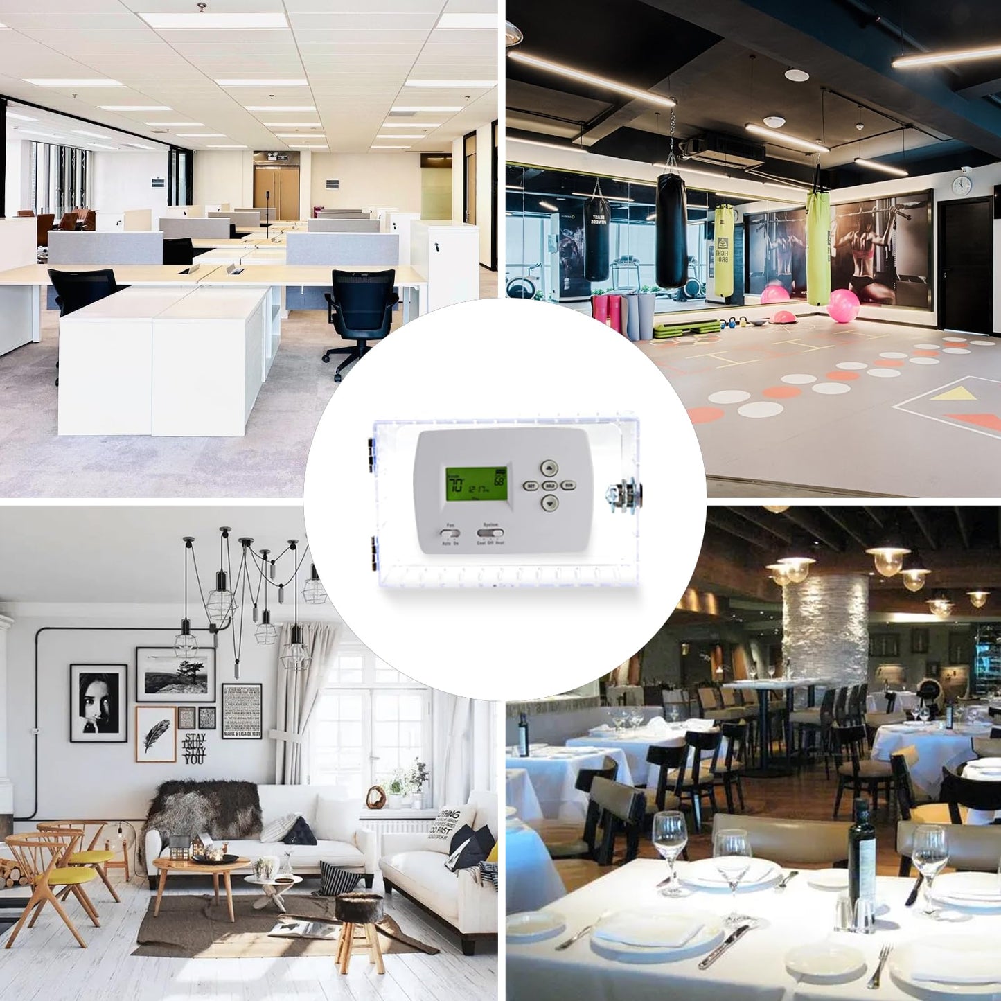 Lxmxgk Universal Thermostat Lock Box with Key, Large Thermostat Lock Box Cover with Key, Clear Large Thermostat Cover for Thermostat on Wall, A/C Lock Box Cover with Key Fits Thermostats