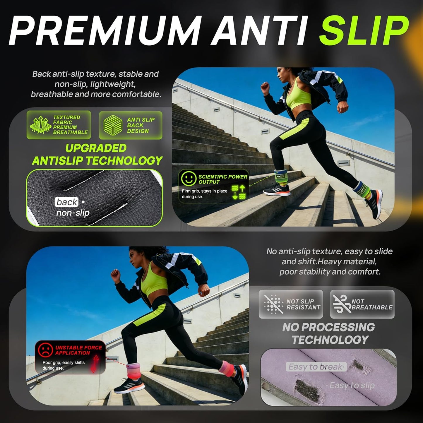Skiennix Ankle Wrist Weights - Adjustable Arm & Leg Weight Set for Walking & Pilates | 1-10 Lbs