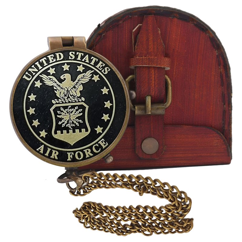 Air Force Gifts, U.S Air Force Military for Men and Women, Great Gifts for Air Force Compass with Leather case, United State Air Force Military Appreciation Gift Retirement Gifts