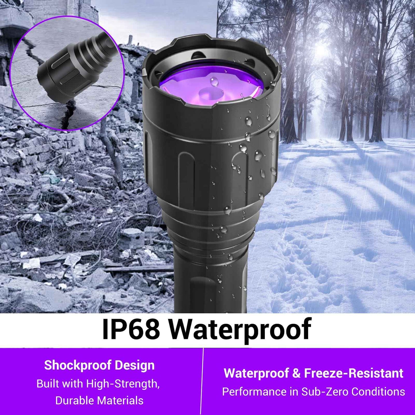 FUNANASUN Rechargeable Blood Tracking Flashlight - 2000 Lumens High Definition Flashlight, Lightweight & Durable for Night Hunting Deer, Essential Hunter Gear