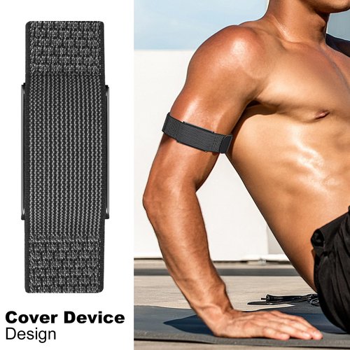 HQzon Hook & Loop Sport Nylon Ankle/Arm/Wrist Band Compatible with Amazfit Helio, Quick Release with Cover Design Bicep Strap for Women Men