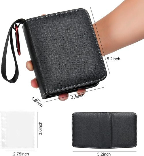 GEAoffice Mini Card Binder - Lightweight 1 Pocket Album for 80 Trading Cards | Black