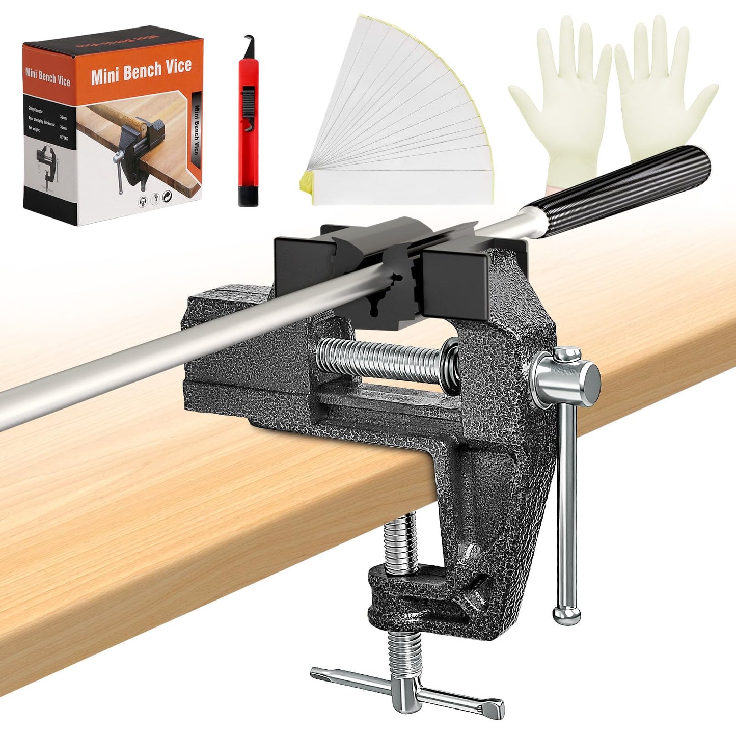 Golf Grip Kit for Regripping Golf Clubs, Portable Table Vise Rubber Clamp for Golf Grip Removal Tool, Golf Club Regripping Kit(Solvent Not Included)