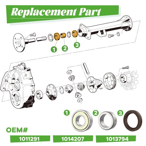 10L0L Golf Cart Rear Axle Bearing Bushing & Oil Seal Kits for Club Car DS & Precedent 1986-2014 Electric Golf Cart,Bearing Shaft Kit Replace OEM# 1011291 1014207 1013794