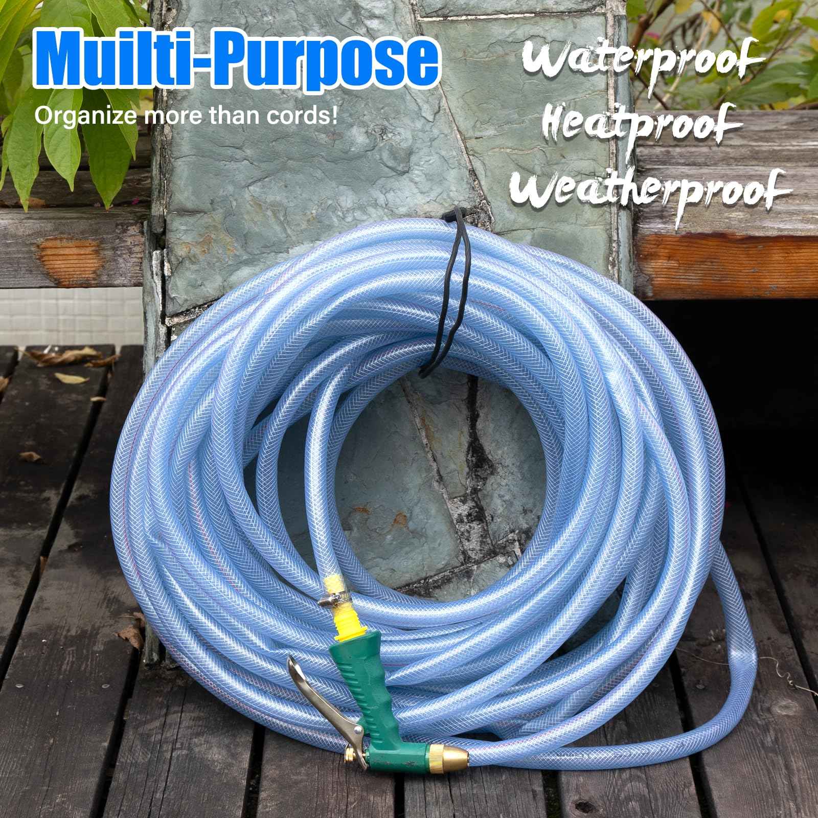 OCTOXEQA Reusable Rubber Twist Ties - 32-Inch Bendable Heavy Duty, Black Silicone Ties for Bundling and Holding, Indoor/Outdoor Use (8pcs)