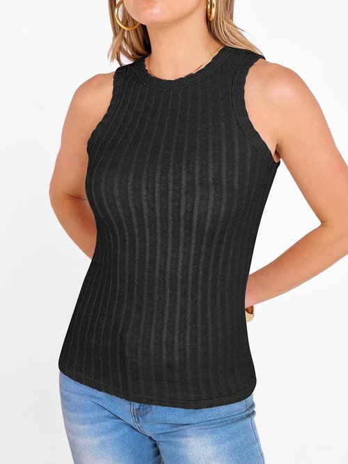 ANRABESS High Neck Tank Top - Soft Slim Fit Sleeveless Shirt for Women | Trendy Summer Casual Wear