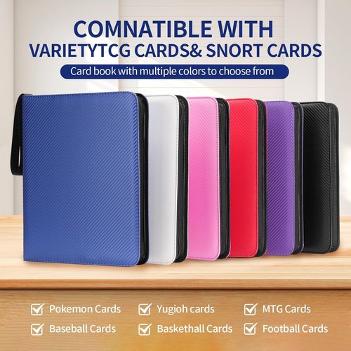 Card Binder - 720 Capacity Zippered Trading Card Holder | Acid-Free, Durable Storage for MTG & Collectibles (Black, 9 Pocket)