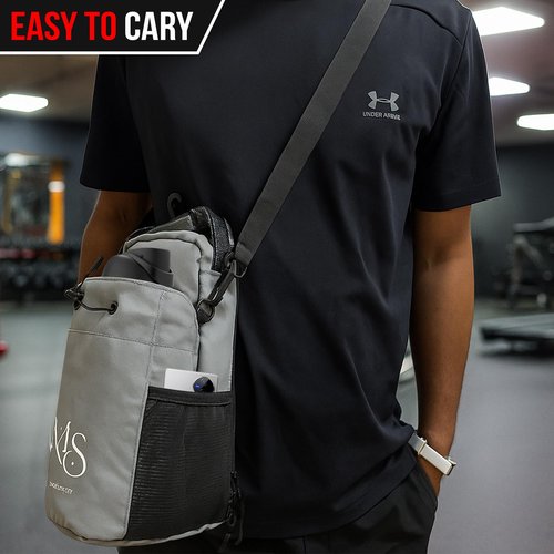 MAGSPORT Magnetic Gym Bag, Magnetic Water Bottle Holder, Water Botlle Crossbody Bag, Gym Pouch, Portable Fitness Carrier For Men & Women, Travel, Fitness, Work