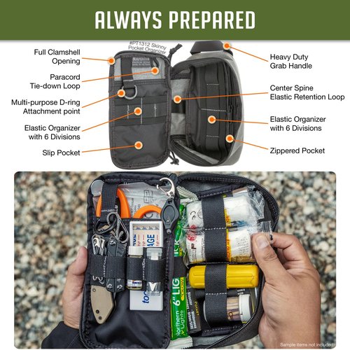 Maxpedition Skinny Pocket Organizer, Wolf Gray, one Size (PT1312W)
