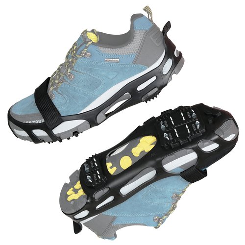 Ice Cleats Crampons for Shoes and Boots Anti Slip Snow Cleats Ice Shoes Grippers 24 Studs Crampons for Hiking Boots Women Men Ice Fishing Winter Walking Jogging