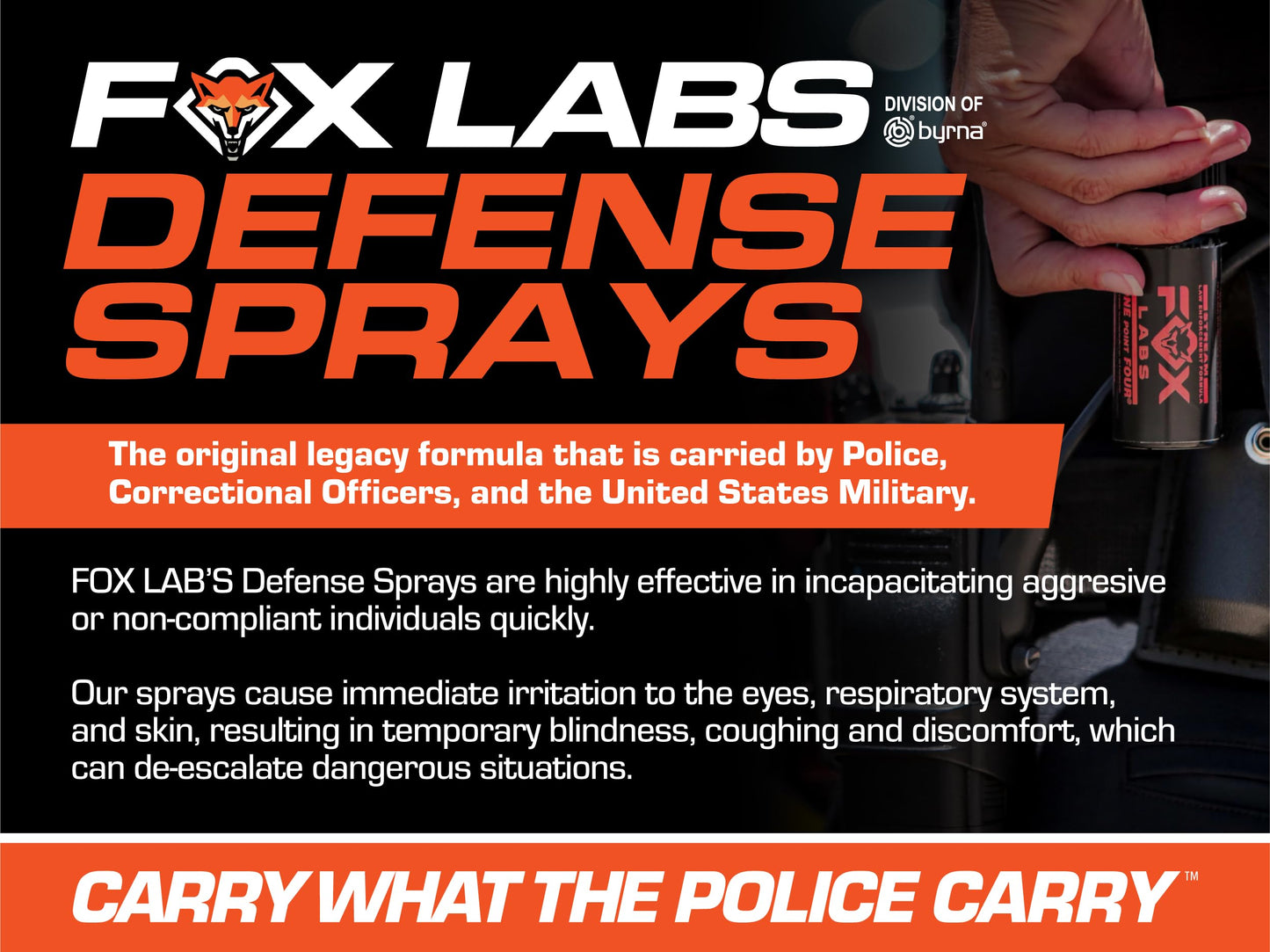 Fox Labs One Point Four Pepper Spray | Double Heat Formula | 1.4% MC, 4% OC Police Strength Pepper Spray for Self Defense, 5.3M SHU, Flip Top Safety with UV Marking Dye – (2 OZ (Cone Fog))