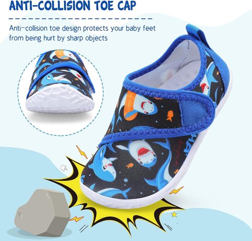 LeIsfIt Toddler Water Shoes - Breathable Quick-Dry Aqua Socks for Beach & Pool | Unisex Kids Swim Shoes