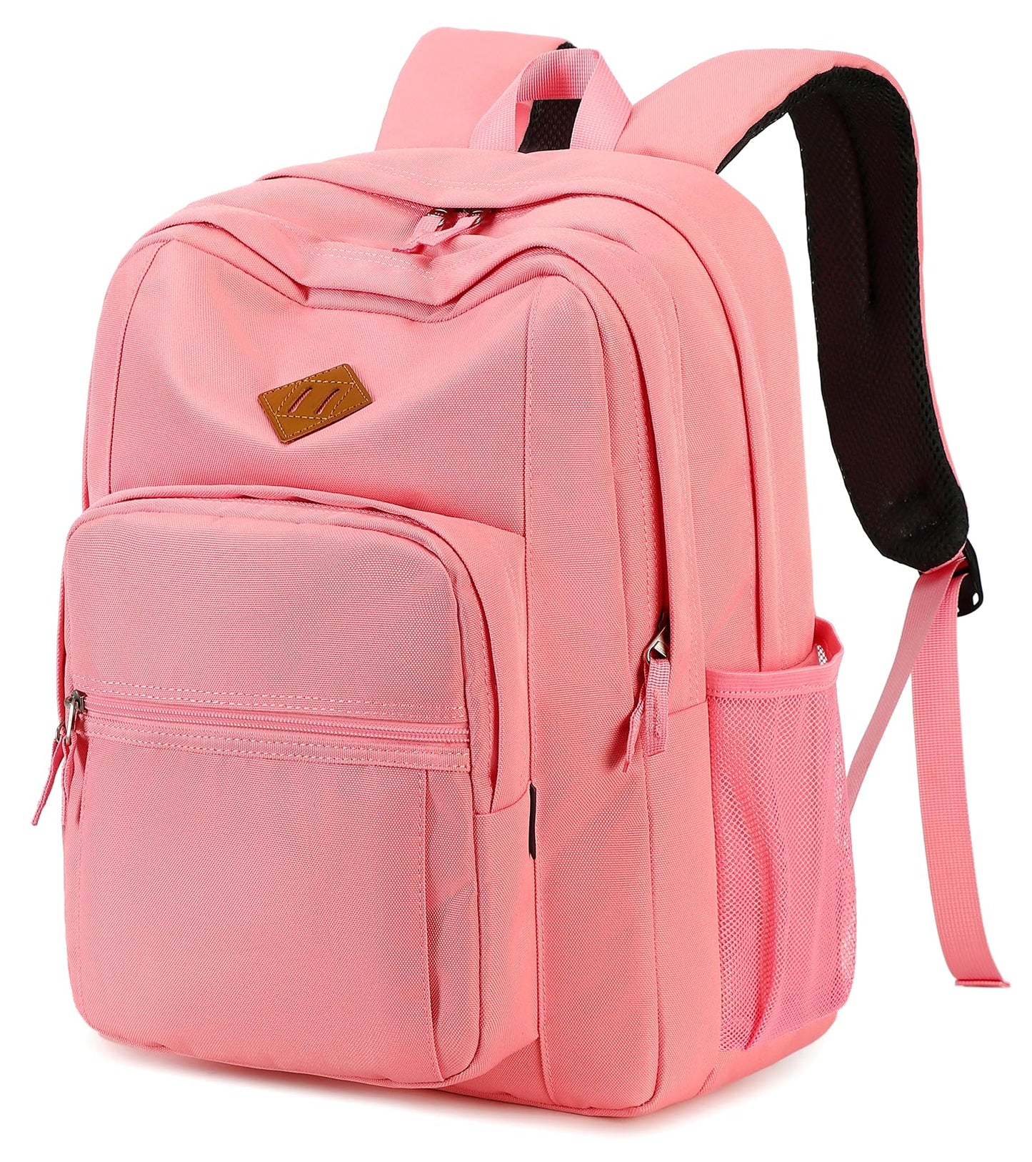 abshoo Girls Solid Color Backpack For College Women Water Resistant School Bag (Peach Pink)