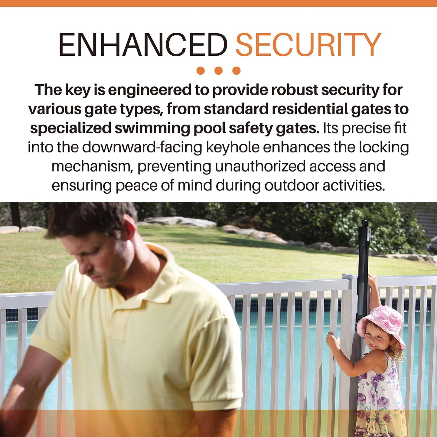 4 Pack 62462 Magna Latch Replacement Keys for Yard, Garden, and Pool Gate Safety Latches Compatible with D&D MagnaLatch Series 2 (Old Style) & LokkLatch Downward-Facing Keyhole