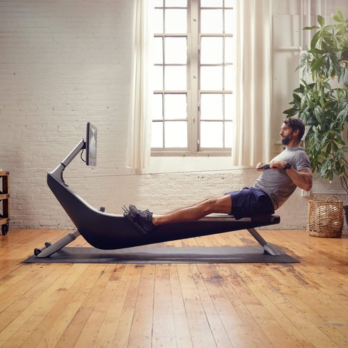 Hydrow Under Machine Mat for Exercise Equipment, Non-Slip Exercise Mat for Stability and Floor Protection, Suitable for Rowing Machine, Treadmill, Bike and Home Workout (3'L x 7.5'W X 0.125' Thick)