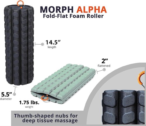 Brazyn Morph Foam Roller - Collapsible Travel Foam Roller for Muscle Recovery & Back Pain Relief (Sage)