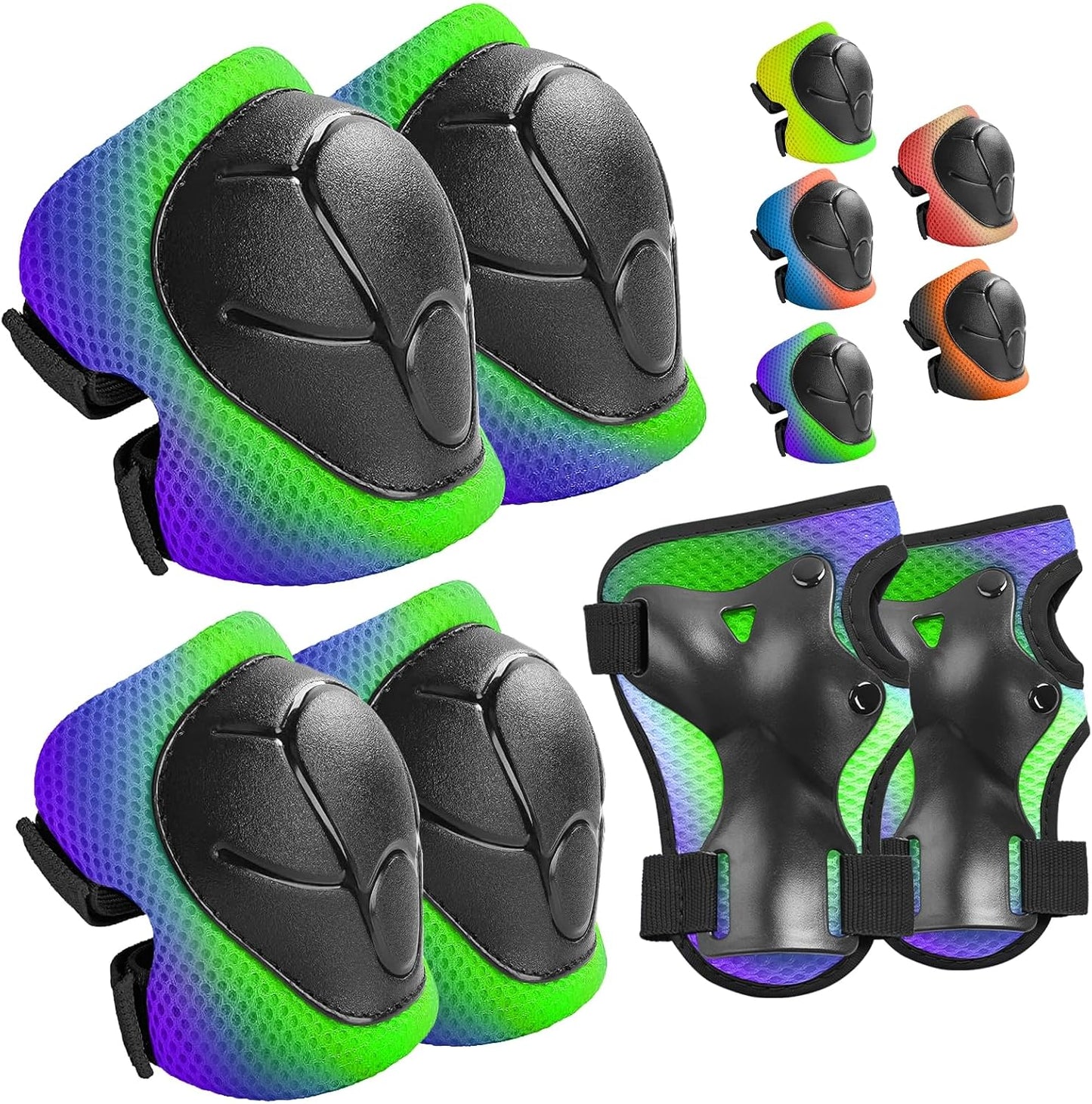 Wemfg Kids Protective Gear Set - 3-in-1 Knee, Elbow Pads & Wrist Guards for Ages 3-14 | Safe Skating & Cycling