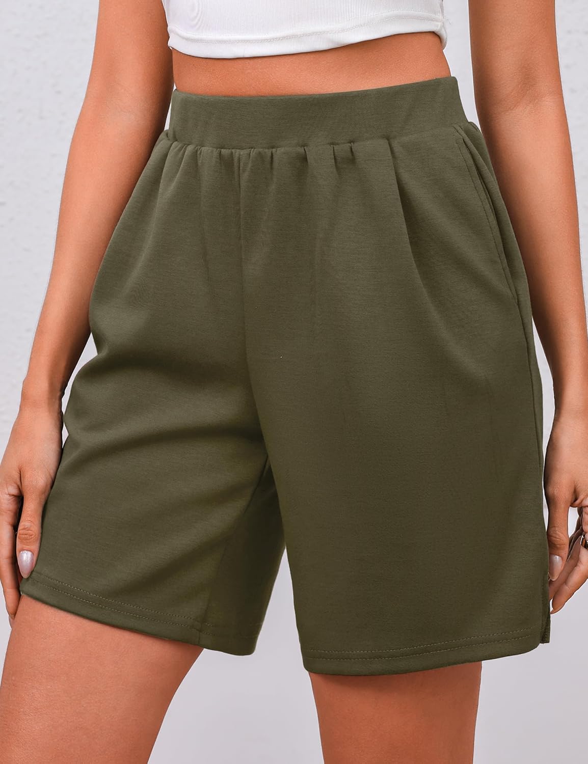 Quenteen Women's Air Layer Shorts - Casual Summer Athletic Lounge Shorts with Pockets