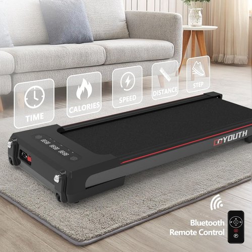 GOYOUTH 2 in 1 Under Desk Electric Treadmill - Motorized Walking & Jogging Machine with Remote Control & LED Display for Home/Office Use