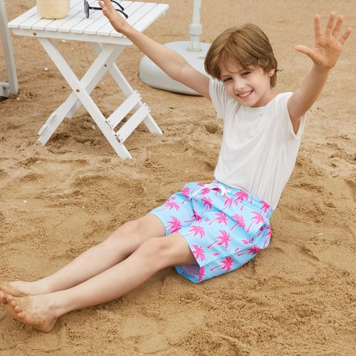 Cozople Boys Swim Trunks - Quick Dry 2-in-1 Bathing Suit with Compression Liner | Size 7-20T