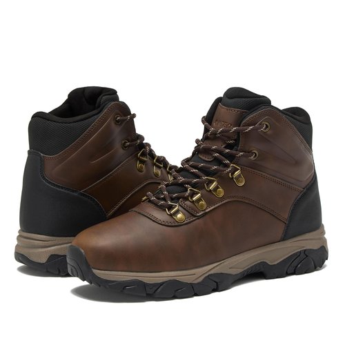 HI-TEC Aspen Mid Waterproof Men's Hiking Boots - Black or Brown, Medium or Wide Lightweight Outdoor Trekking Shoes - Brown, 9.5 Medium
