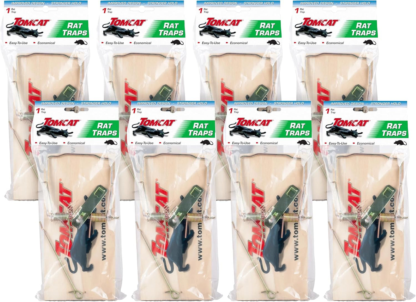 Tomcat Rat Traps - Economical & Effective Wooden Traps for Home Use | 8-Pack