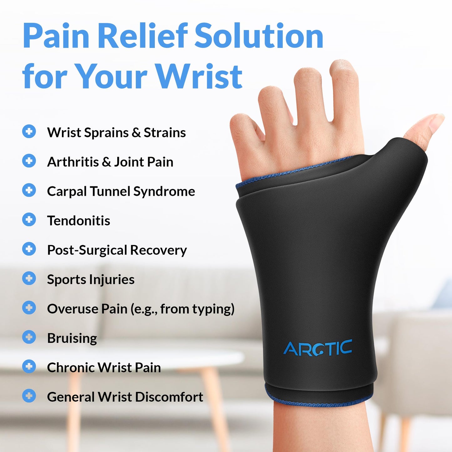 Two Pack | Wearable Thumb & Wrist Ice Pack – Reusable Hot Cold Compression for Hand, Finger, Carpal Tunnel, Arthritis, and Tendonitis Relief (S/M)
