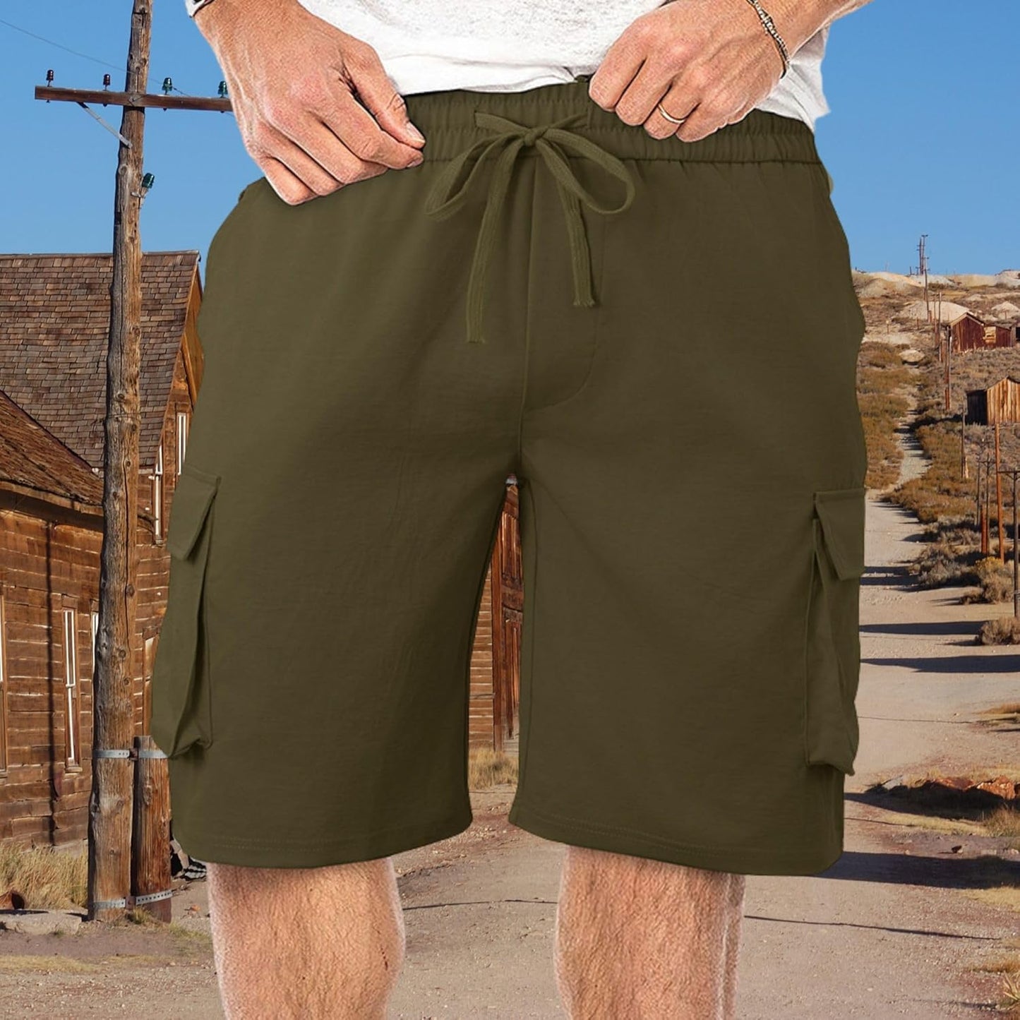 ZOCANIA Men's Cargo Shorts - Summer Sport Shorts with Elastic Waist & Pockets | Versatile Street Style
