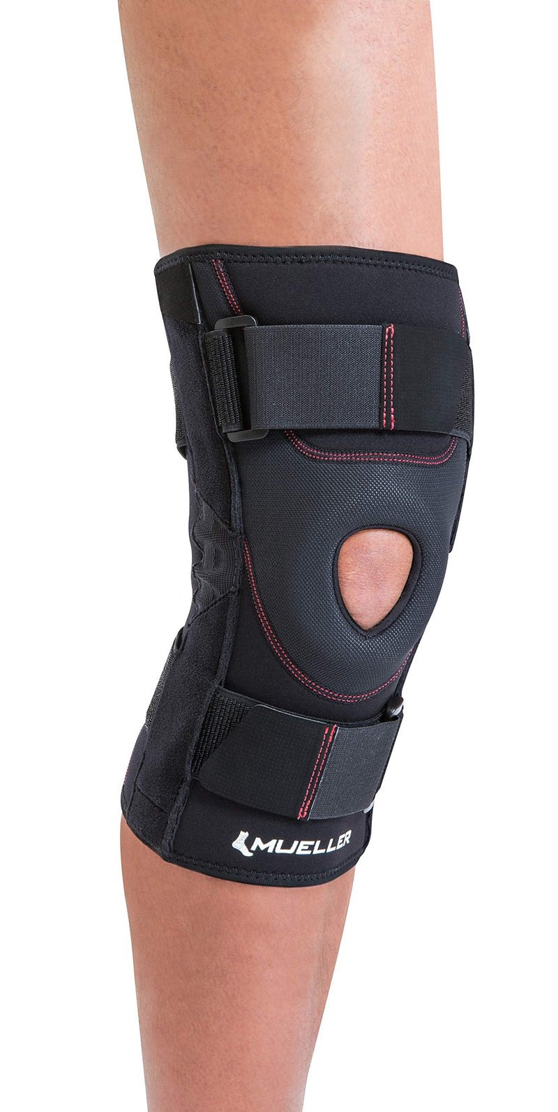 MUELLER Sports Medicine Patella Stabilizer Knee Brace for Men and Women, Knee Stabilizer for Compression & Pain Relief, Ideal for Arthritis, Sprains, Swelling, Black, Large