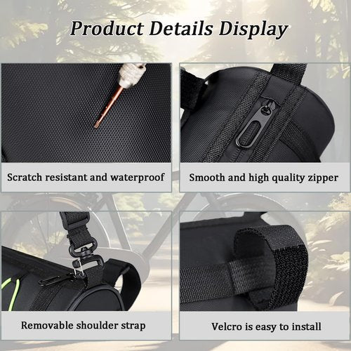 Suruid Bike Handlebar Bag, 2.7L Bicycle Frame Bag with Shoulder Strap, Waterproof Bike Front Bag Bicycle Accessories Storage Bag for MTB Road Bike