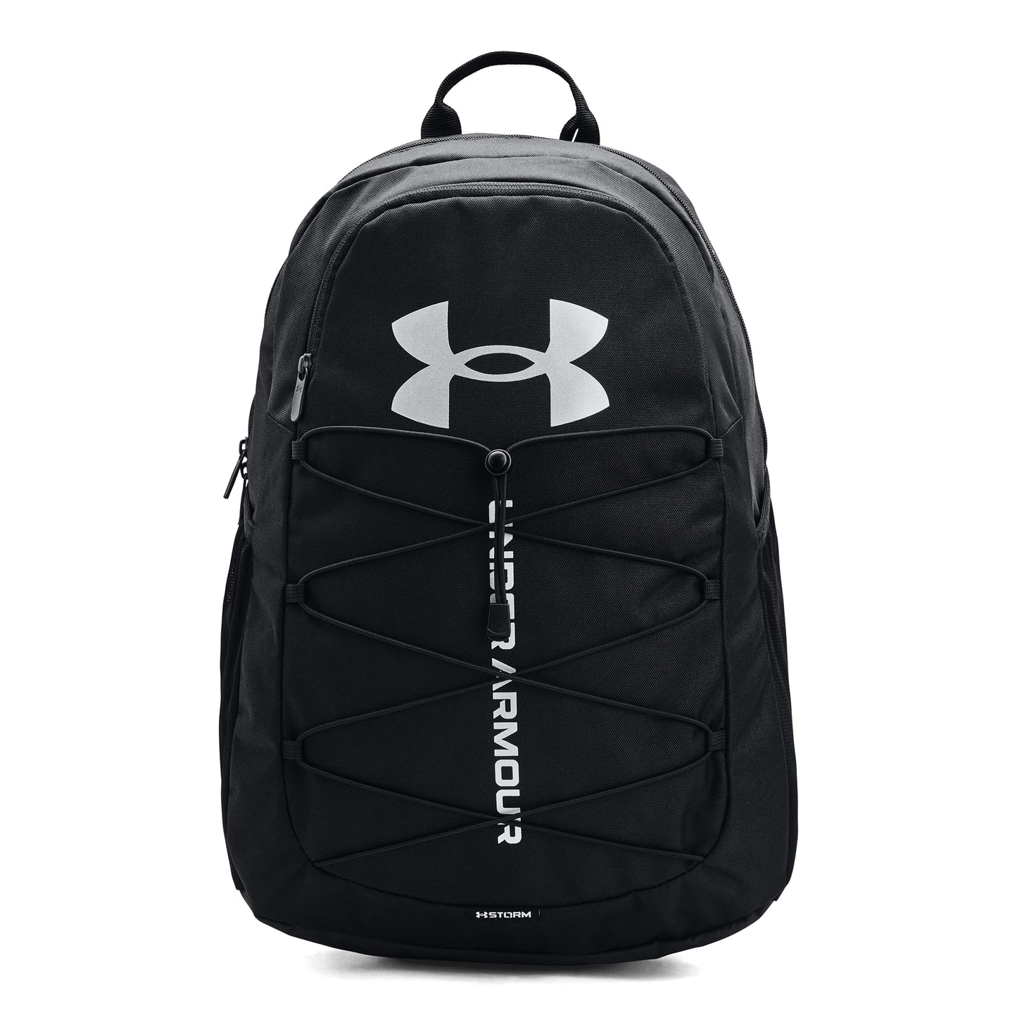 Under Armour Unisex-Adult Hustle Sport Backpack, Black (001)/Silver, One Size Fits All